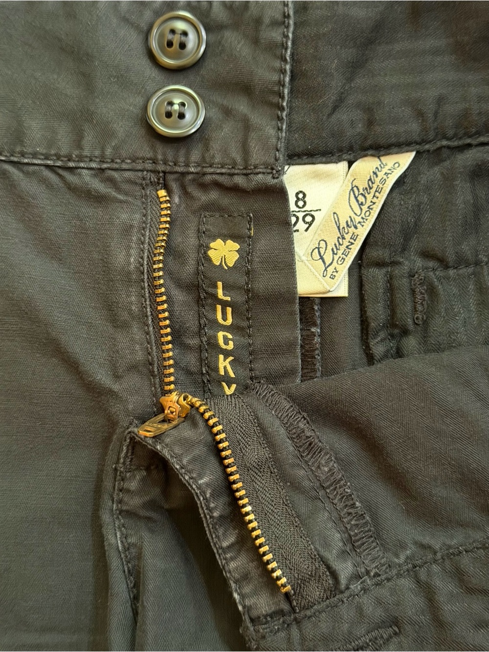 Lucky Brand by Gene Montesano Vintage Black Casual Cotton Shorts Size 8 Y2K - Picture 14 of 14